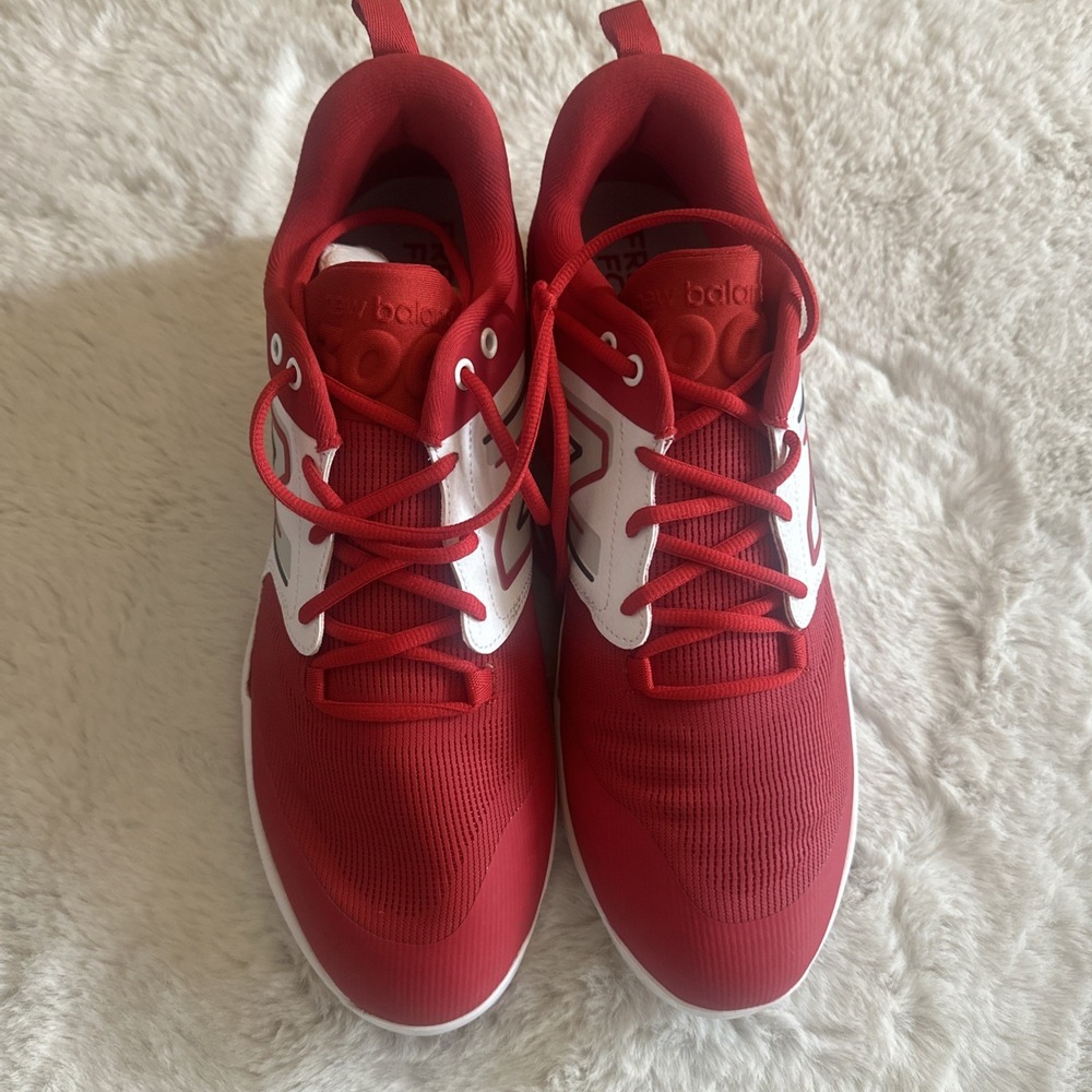 New Balance Men's Fresh Foam X 3000 V6 Metal Baseball Shoe, Red/White, US‎ 14 W